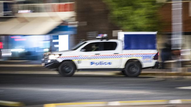 Northern Territory police patrol Alice Springs at night, Friday, February 3, 2023. Picture: Kevin Farmer