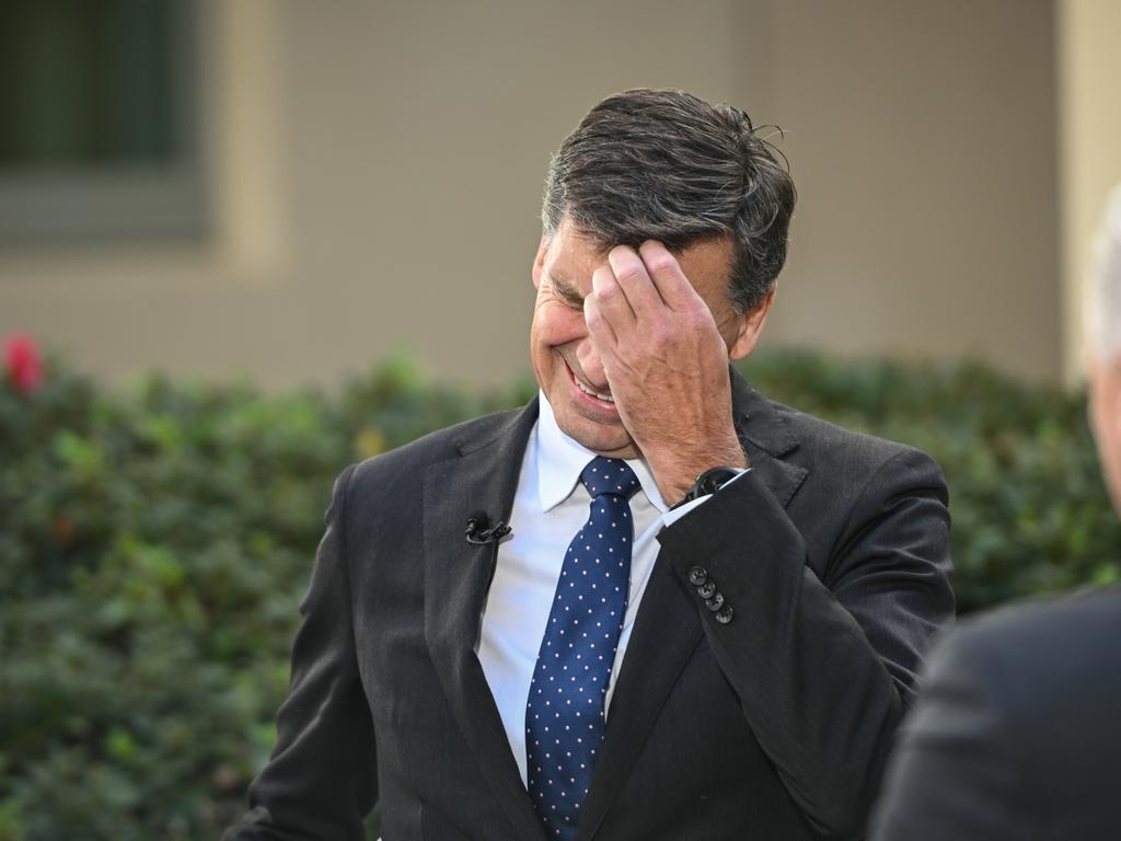 Australia's Shadow treasurer Angus Taylor at Parliament House on budget night.