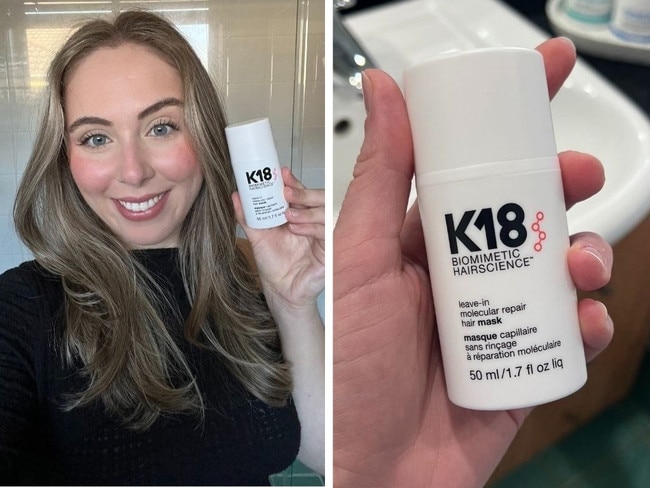 We try the K18 Hair range. Picture: Supplied/Marina Tatas