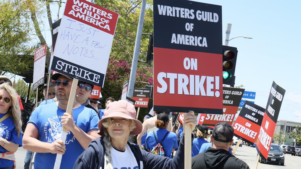 Actor Frances Fisher on the picket line in Los Angeles this week. Picture: Rodin Eckenroth/Getty Images