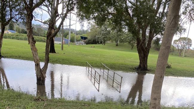 Lismore storm water drain flooded. Picture: LDCAG.