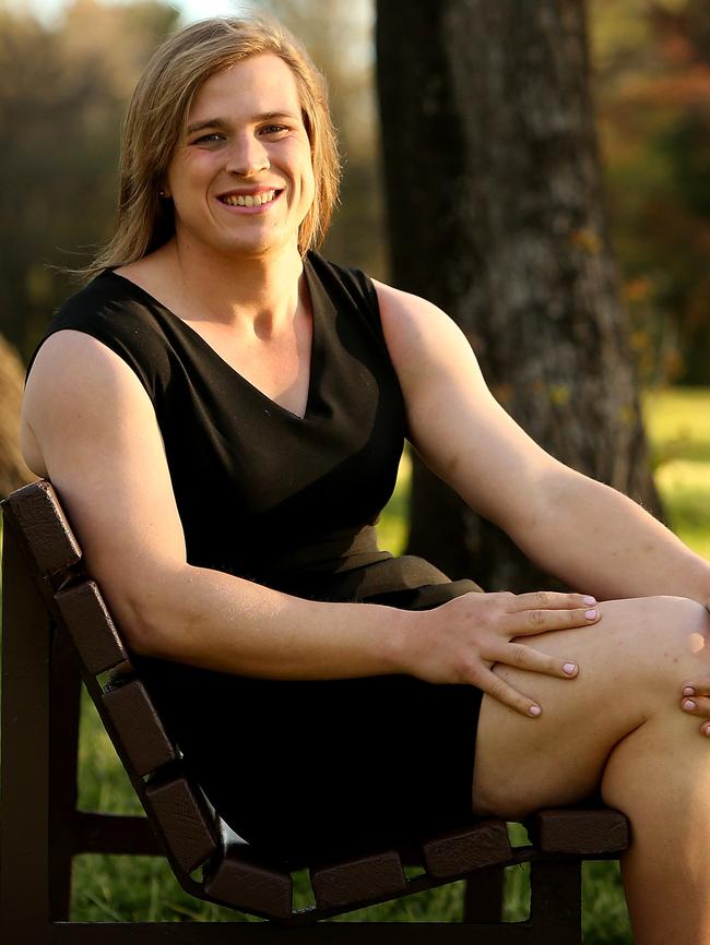 Hannah Mouncey near her home in the ACT. Picture: Kym Smith