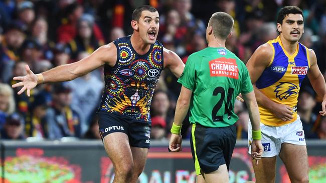 Taylor Walker remonstrates after a goal is overturned on Saturday. Picture: Mark Brake/Getty Images