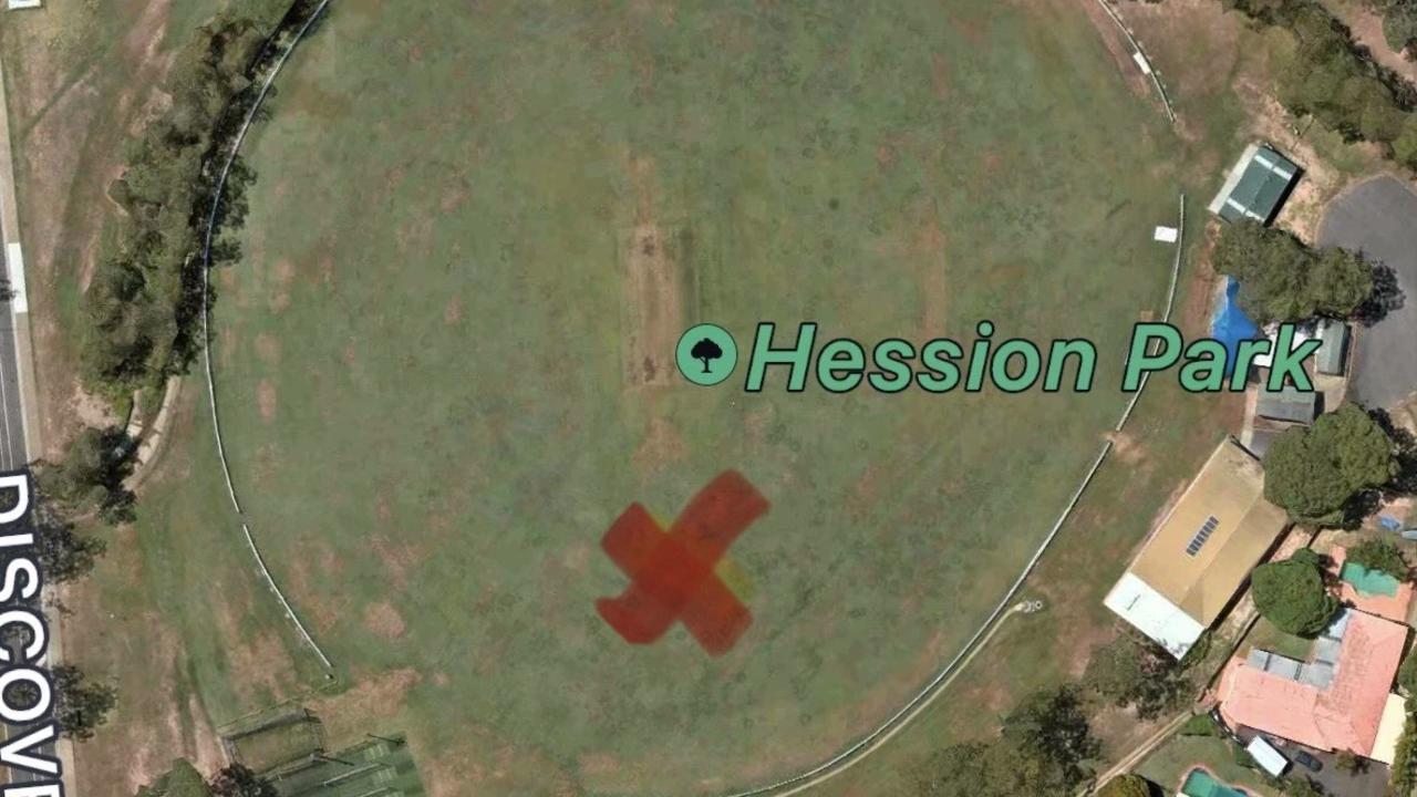 Helensvale cricket club's home ground, Hession Oval, marked with fire ants. Picture: Supplied