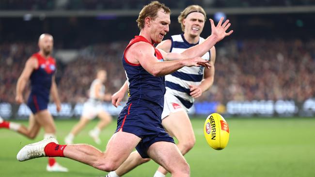 Petty kicks during his Round 8 match against Geelong at the MCG (Photo by Quinn Rooney/Getty Images)