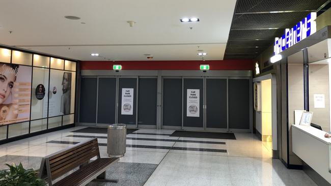 Shoppers face a dead-end at one of the carpark entrances on level one of Westpoint Blacktown.