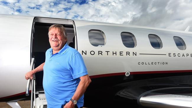 Morris Group CEO Chris Morris with his nine-seater private jet. Picture: Zak Simmonds