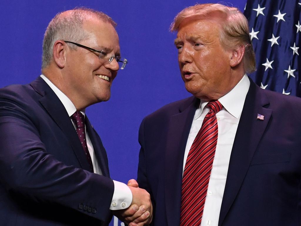 Mr Morrison had a close relationship with Donald Trump but has since distanced himself from the former president. Picture: Saul Loeb / AFP