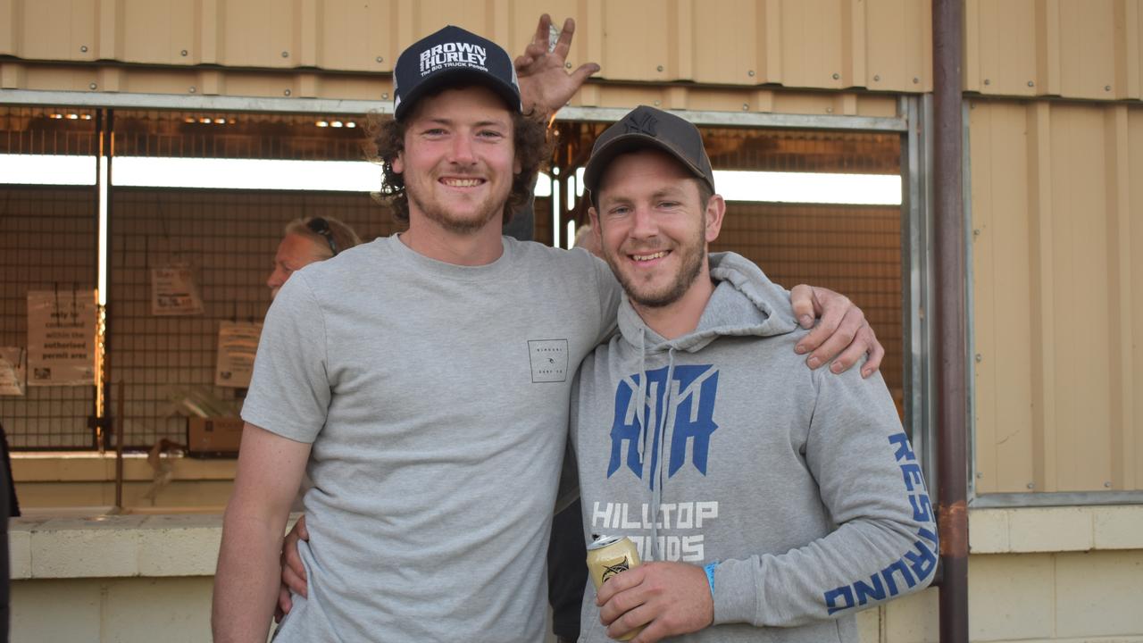 Jesse Wallace and Sam McLary attended the 2021 Killarney Rodeo for the social scene. Photo: Madison Mifsud-Ure / Warwick Daily News