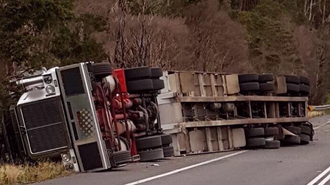 Police allege David O’Hehir was the driver of the truck (pictured) when it collided with the vehicle Troy Kowalczyk was driving at Bewong on June 18. Picture: NSW Police