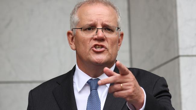 A potentially fatal flaw is emerging in Scott Morrison’s logic, months before the election. Picture: Gary Ramage