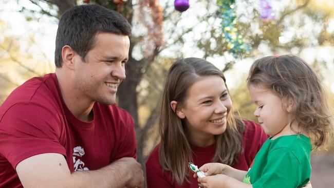 Chandler Powell and Bindi Irwin with daughter Grace. Photo: Instagram