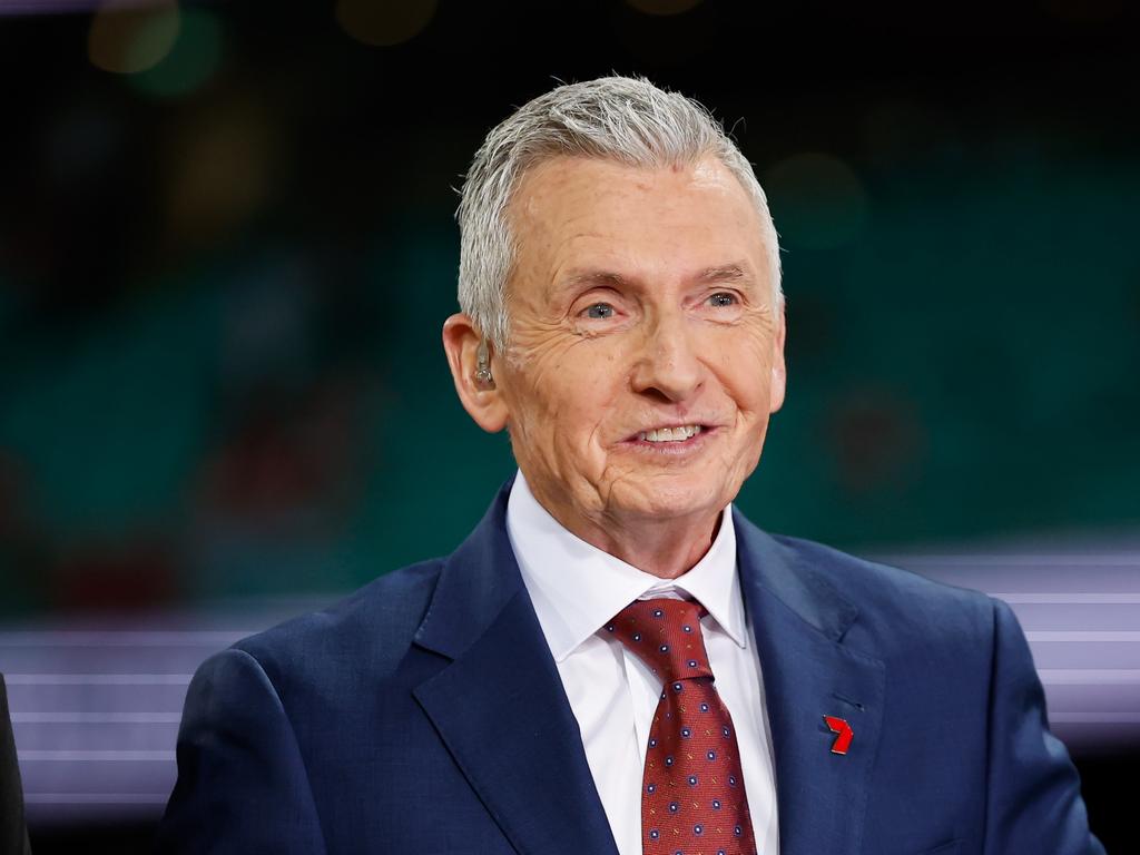 Bruce McAvaney making a welcome return to TV screens on Friday night. (Photo by Dylan Burns/AFL Photos via Getty Images)