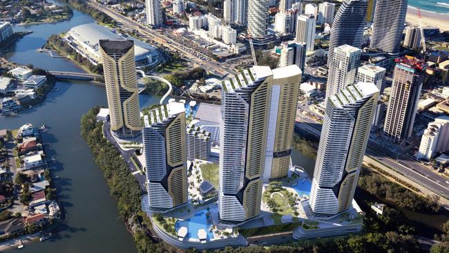 Artist impression of The Star Gold Coast's mega masterplan concept. Image: Supplied