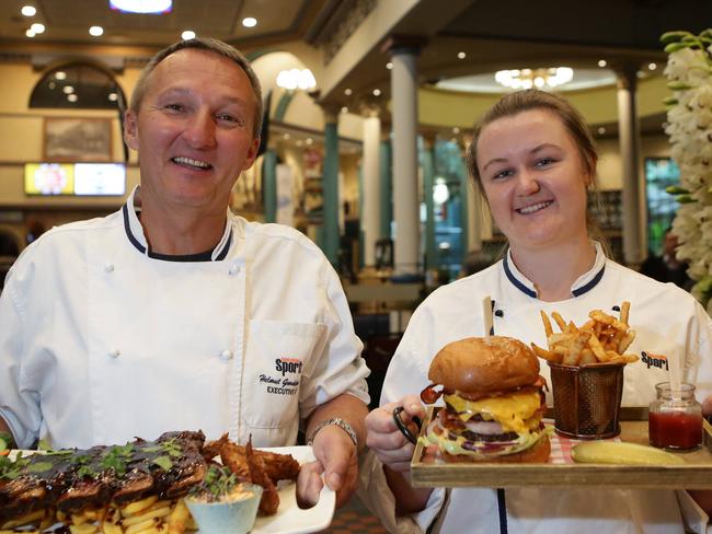 chefs Helmut Gundendorfer &  Sarah Hanslow at  Greenfield Station Bistro, Bankstown Sports Club who are entering the bistro in the best club food section and also burgers in the best burger category of our Project Sydney food awards.