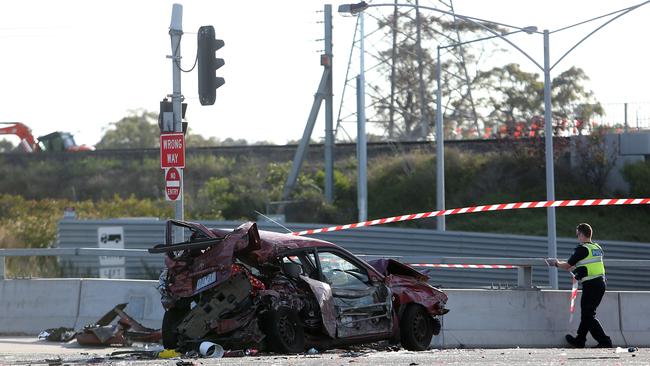 Emergency crews had to free injured people who were stuck in the wreckage. Picture: Yuri Kouzmin