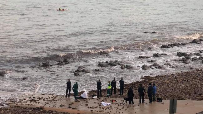 Off duty police officer saves kayaker from drowning at Marino. Picture: Nathan Regter/7NEWS