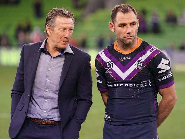 Craig Bellamy has rubbished claims that the Melbourne Storm plan to shift Cameron Smith to halfback in 2020. Picture: AAP Image/Scott Barbour