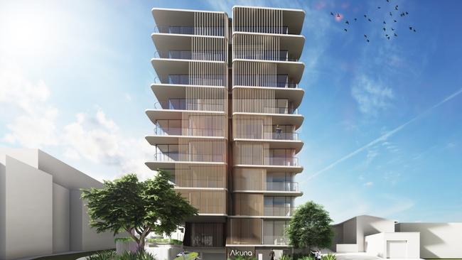 Artist impression of Akuna, a beachfront tower proposed by media and investment mogul Ryan Stokes for Palm Beach on the Gold Coast.