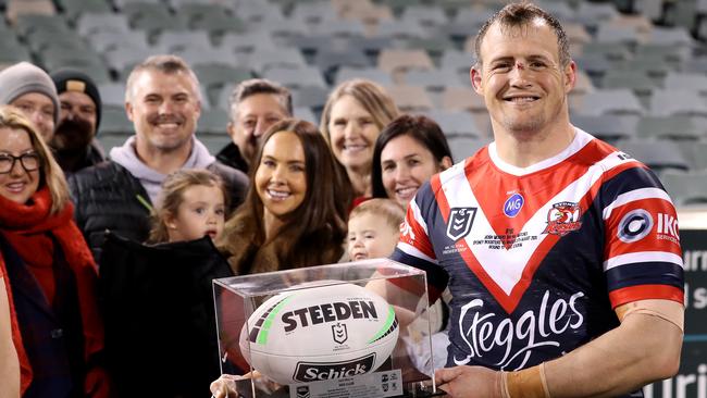Sydney Roosters centre Josh Morris doesn’t want the game to lose its gladiatorial soul and become ‘touch football’. Picture: Mark Kolbe/Getty Images