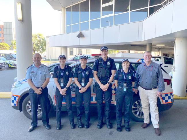 Supt Glen Pointing, Constables Jamie Balloch, Taylor Schellenberger, Stewart McPherson, Alana Piggott, and Barry O'Rourke