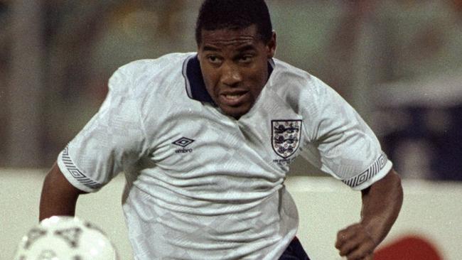 John Barnes in action for England.