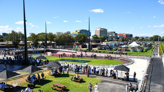 The size of the jockeys’ room has caused frustration since the new mounting yard precinct (pictured) opened in March.