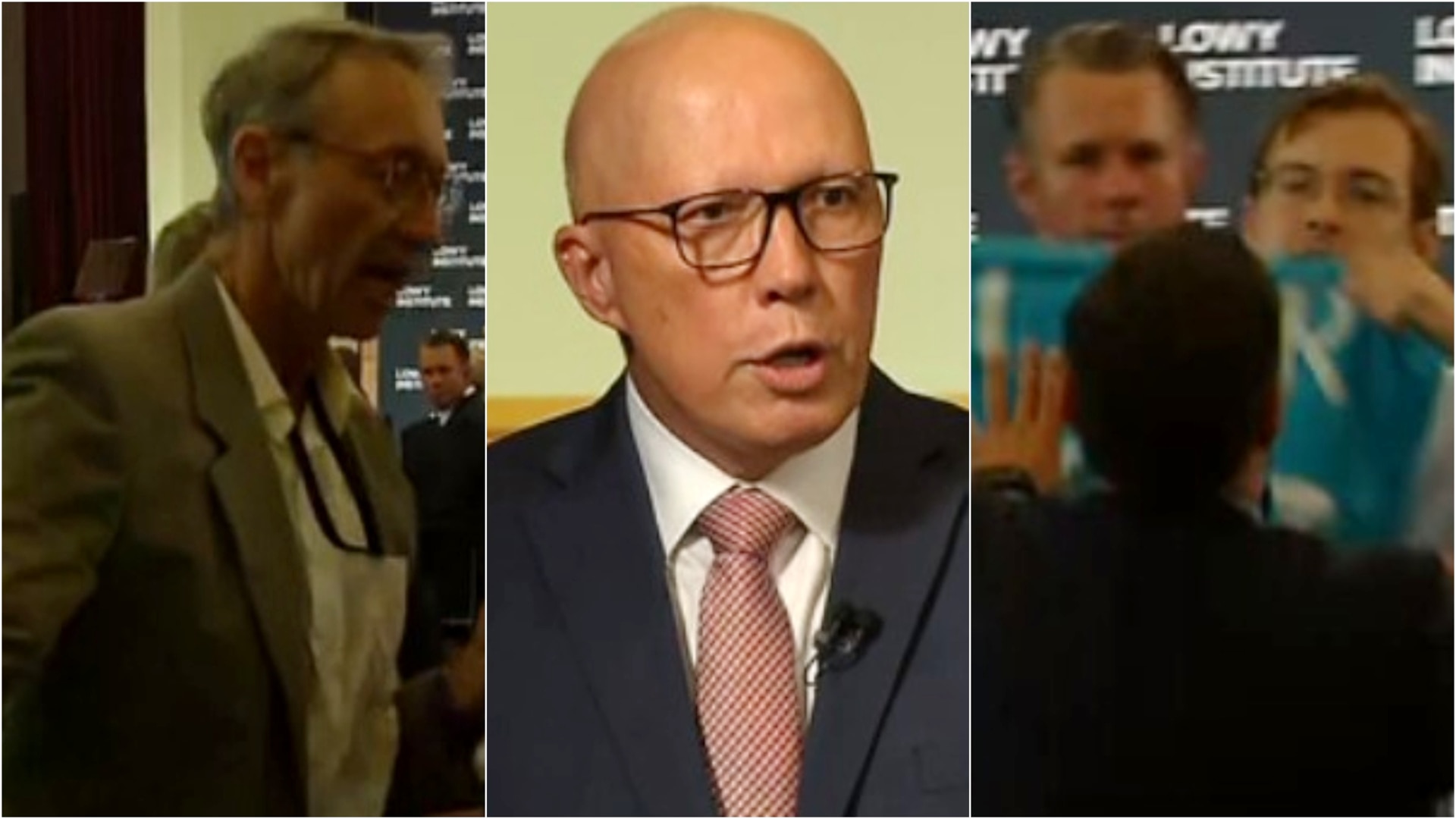 Anti-nuclear protesters disrupt Peter Dutton's speech at Lowy Institute