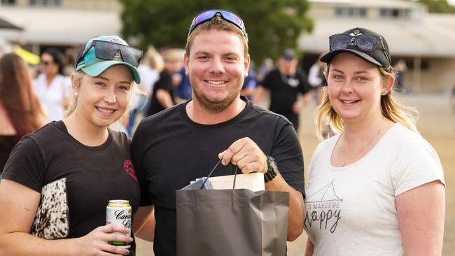 At Meatstock are (from left) Emily Hansford, Josh Dearling and Emily Malaband at Toowoomba Showgrounds, Saturday, April 9, 2022. Picture: Kevin Farmer