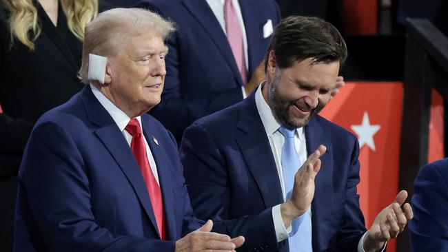 Mr Trump with Ohio senator. JD Vance. Picture: Getty Images