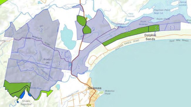 A map showing the 3185ha Cambria Green site near Dolphin Sands. Picture: SUPPLIED