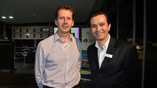 FLASHBACK: Andrew Eves-Brown and Paul Martins at a Digital Sunshine Coast and Kawana Chamber of Commerce information night.