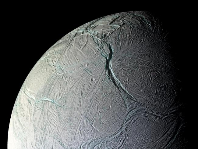 Saturn's geologically active moon Enceladus captured by NASA's Cassini 05/10/2008.