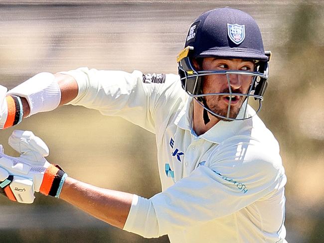 ADELAIDE, AUSTRALIA - NOVEMBER 08: Mitchell Starc of New South Wales bats during day one of the Sheffield Shield match between Tasmania and New South Wales at Gladys Elphick Park on November 08, 2020 in Adelaide, Australia. (Photo by Daniel Kalisz/Getty Images)