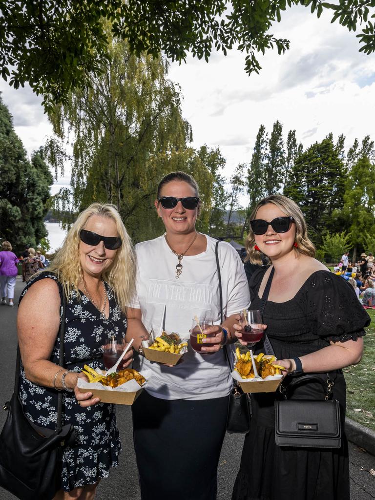 Gail Page, Amanda Burdon, Paige Laurence. TAS Wine Festival. Picture: Caroline Tan