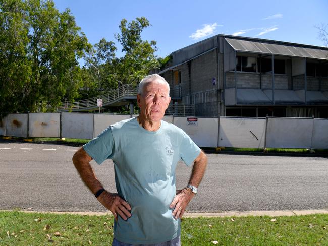 Former JCU lecturer Trevor Bond at James Cook University's Western Campus with building earmarked for demolition. Picture: Evan Morgan