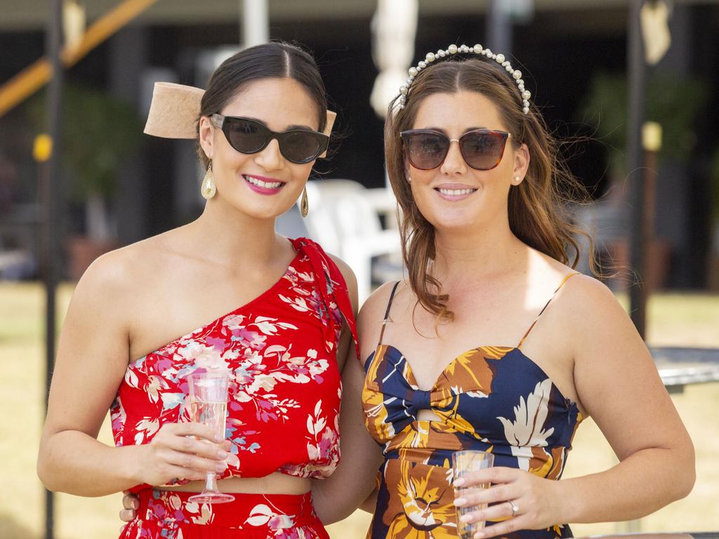 Sarah Gilley and Jen Wardell at the Bridge Toyota Ladies' Day. Picture: Floss Adams