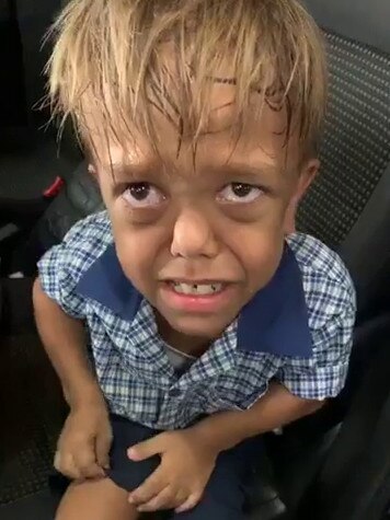 Quaden in the video showing how distraught he was after being bullied.