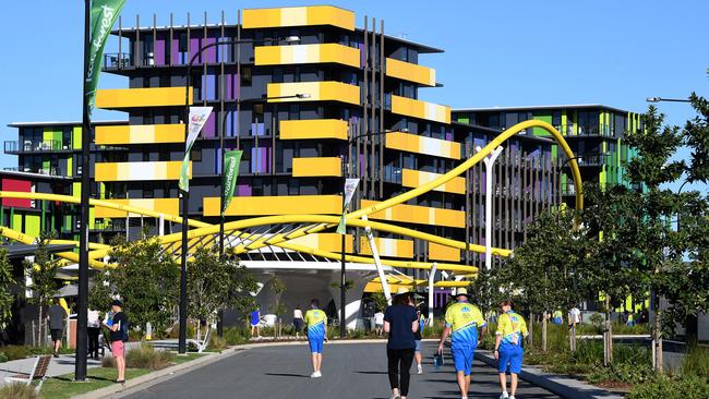 Just three days out from the Commonwealth Games, many athletes are already at the athletes village on the Gold Coast. Picture: AAP Image/Dave Hunt