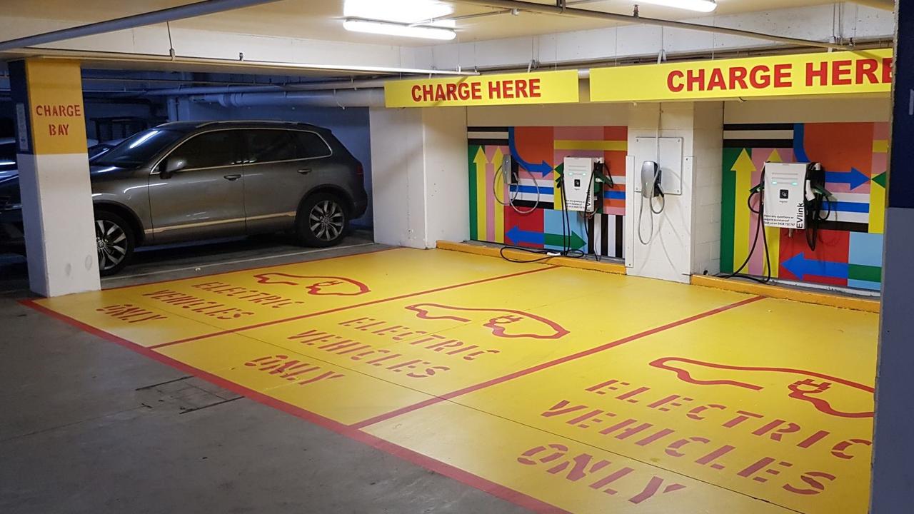 Electric car charging bays at one of Mirvac's shopping centres. Source: Mirvac.