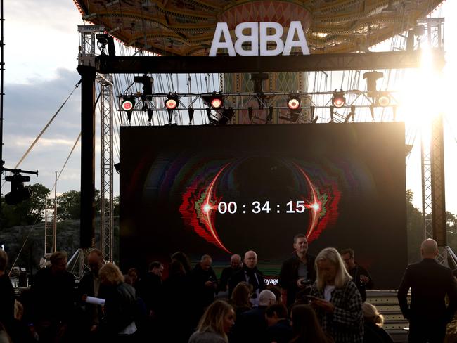 The countdown of Swedish group ABBA Voyage event in Stockholm. Picture: AFP