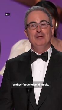 John Oliver yells 'f**k you' on Emmys stage during chaotic speech