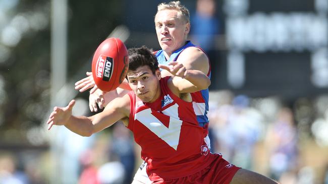 Ben Jarman in action for North Adelaide in the SANFL. Picture: Stephen Laffer