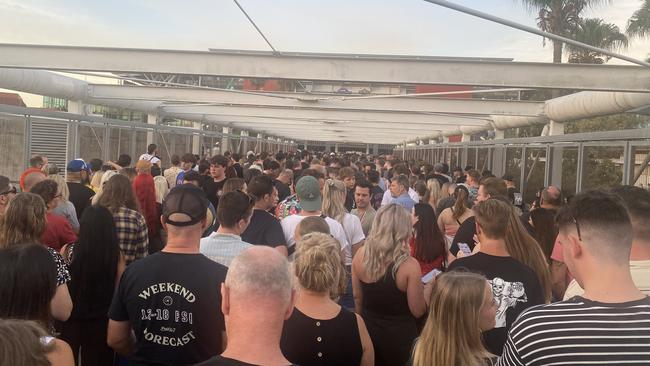 Huge queues outside Suncorp Stadium ahead of the Chili Peppers concert