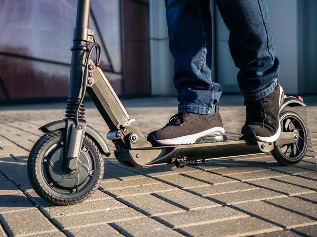 A man tried to flee police on an e-scooter.