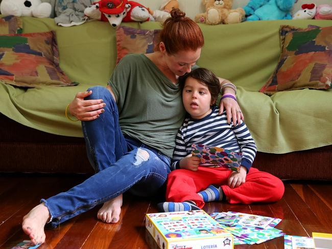 Christoforos Konstantopoulos with his mother Anastasia. Christoforos is being treated by at the Clinica O-19 in Monterrey Mexico. Picture: Nathan Edwards