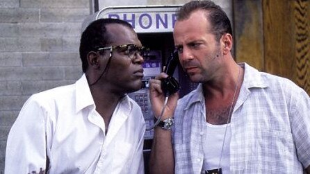 Samuel L Jackson and Bruce Willis in Die Hard: With a Vengeance.