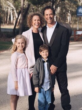 Tania Murphy with her husband Chris and children Tayla and Kalan in May last year. Picture: Evan Bailey