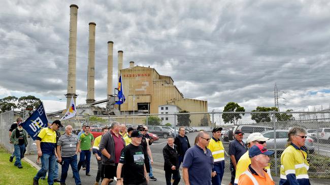 The last day of operations at the Hazelwood power station in the Latrobe Valley last year. Picture: Jason Edwards