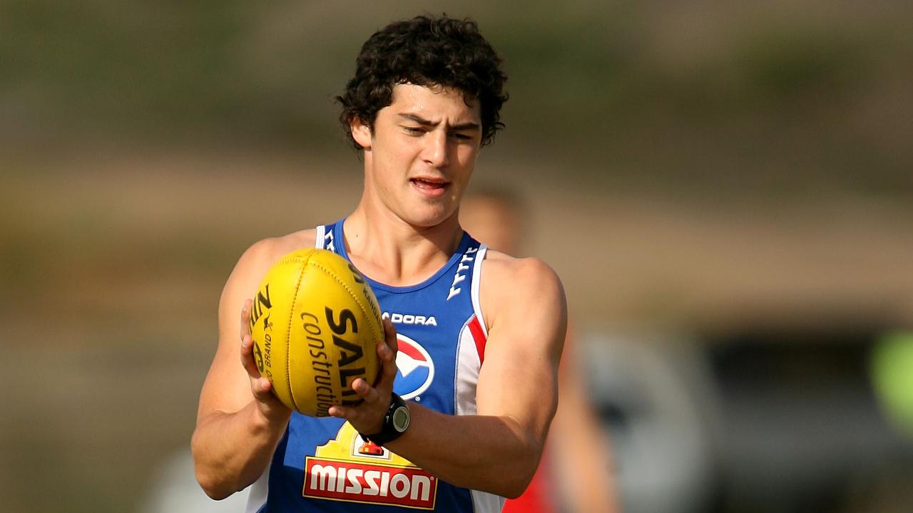 Jamason Daniels while training with the Western Bulldogs in 2009. Picture: Robert Prezioso